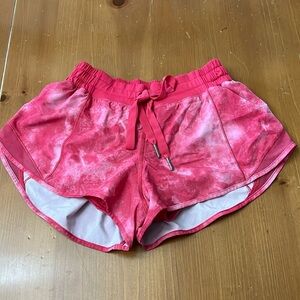 Lululemon athletica tie dye shorts with built in brief size 6